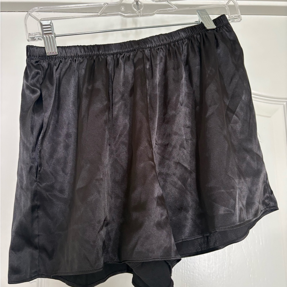 Daily Drills Black Satin Skirted Short